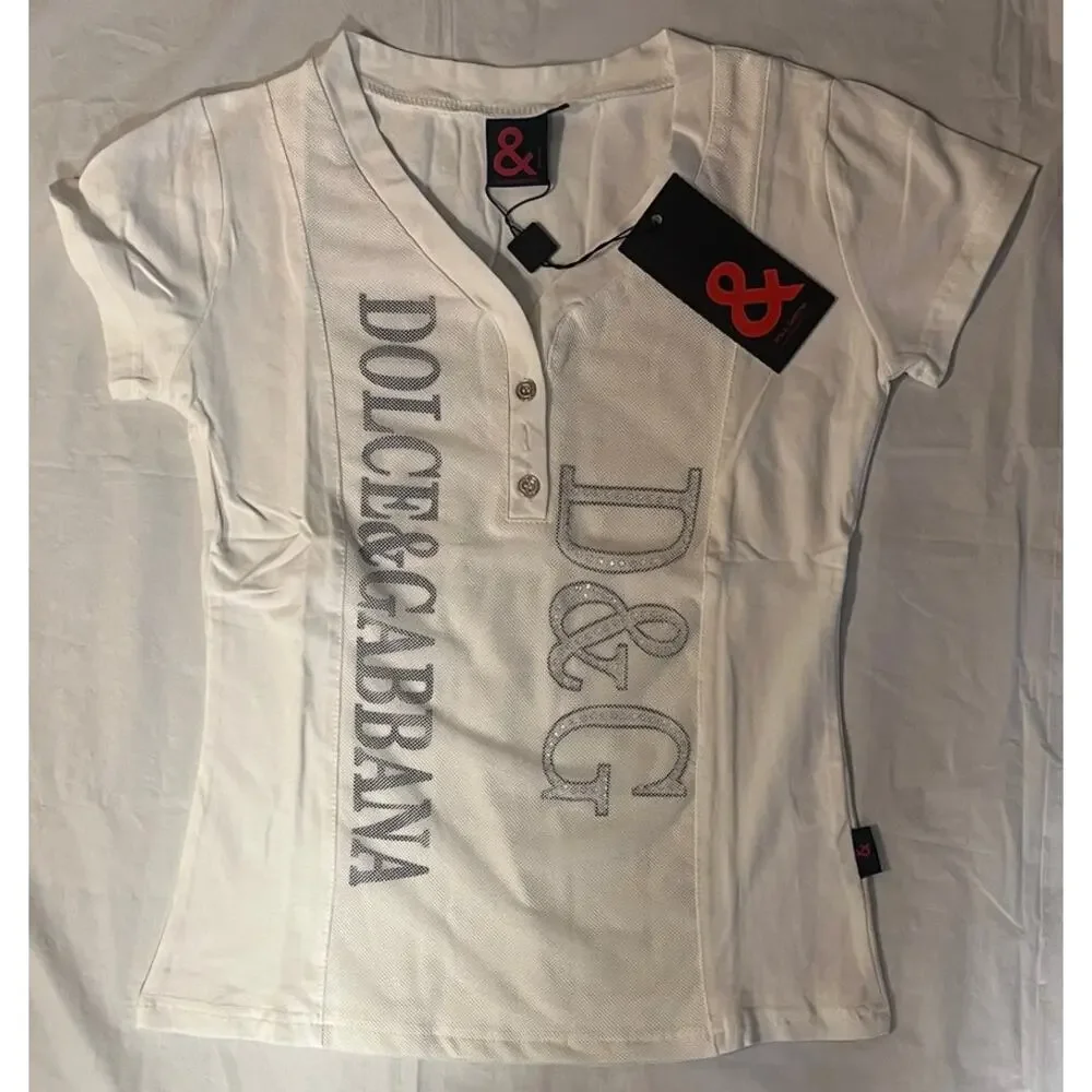 Dolce & Gabbana D&G White T-Shirt Vintage Y2K Women's Size S - EXCELLENT - Picture 2 of 12